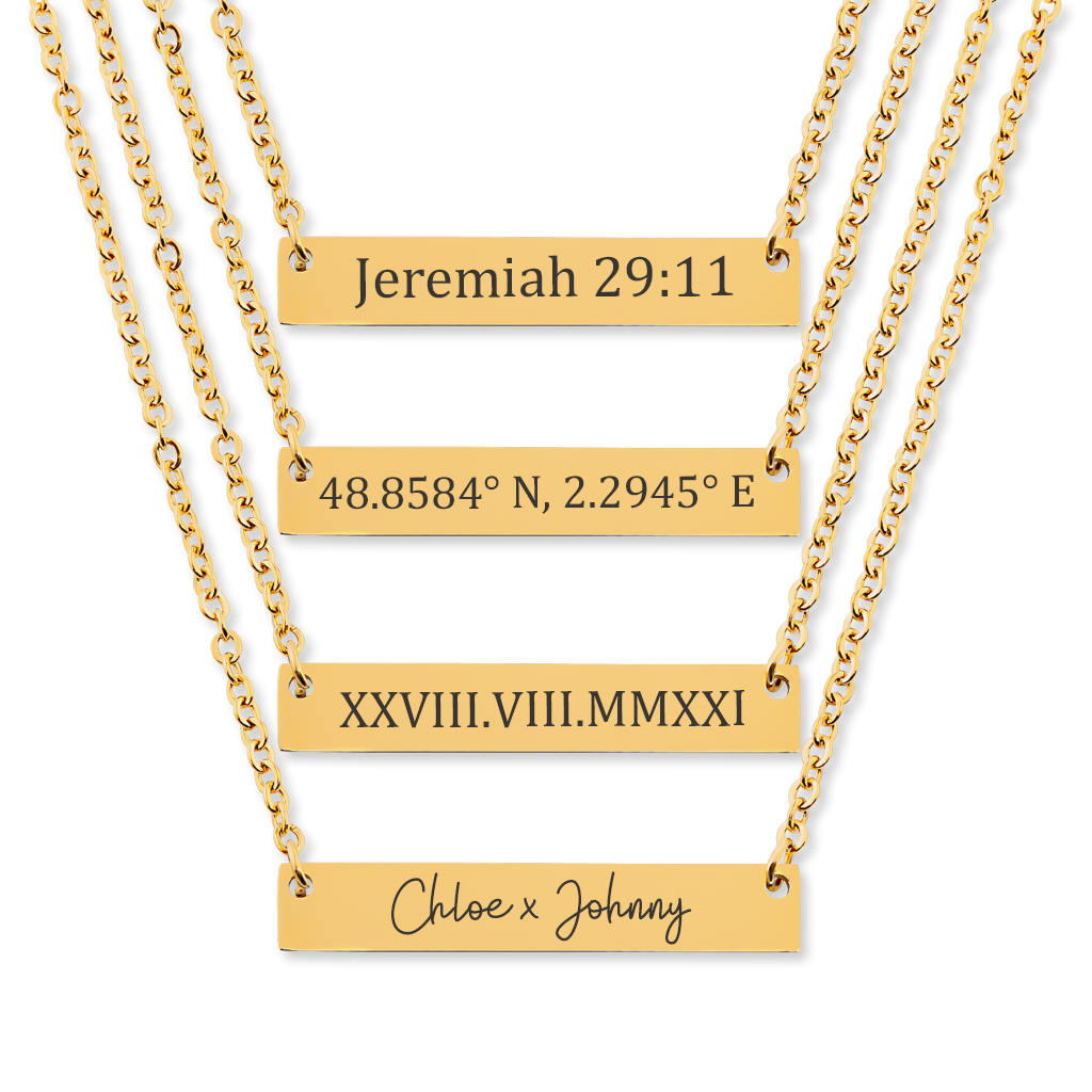 Customize Horizontal Bar Necklace