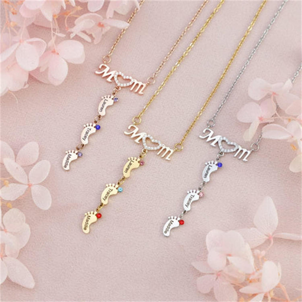 MOM Foot Personalized Necklace