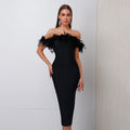 Off-neck Feather  Dress
