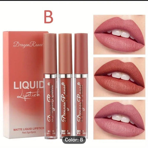 3-Piece Matte Liquid Lipstick Set | Long-Lasting & Waterproof