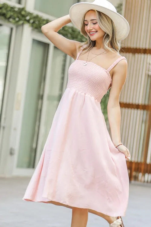 Open-Back Sleeveless Midi Dress