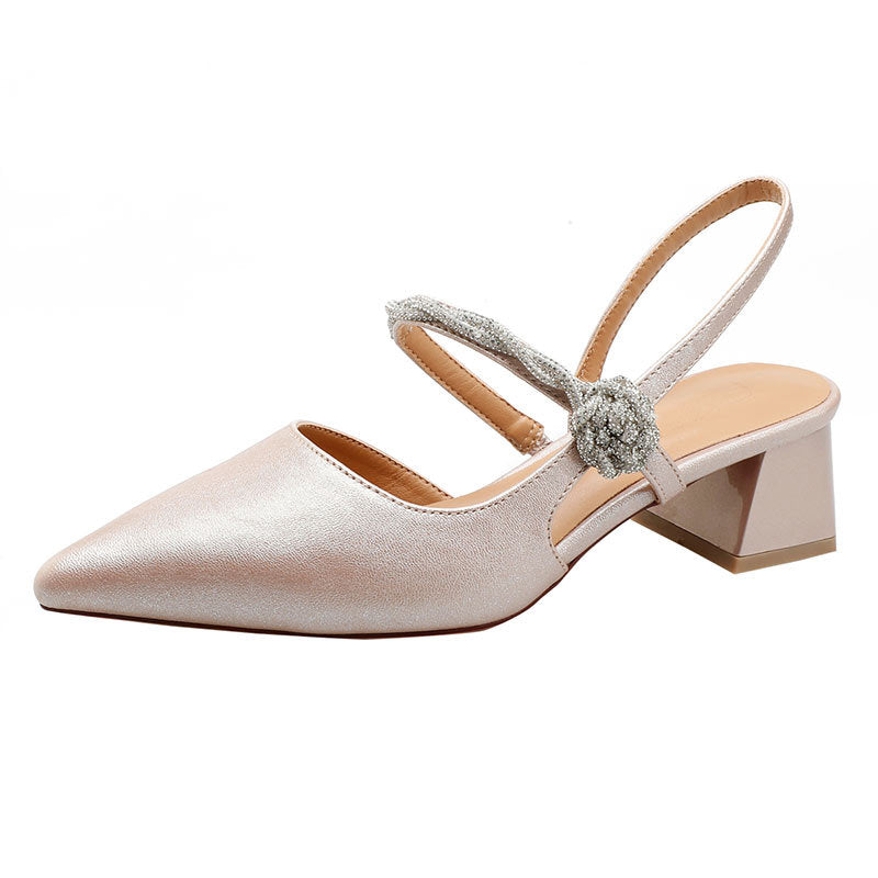 Chunky Heel With Pointed Toe - High Heels