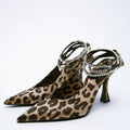 Leopard Print Suede Heels