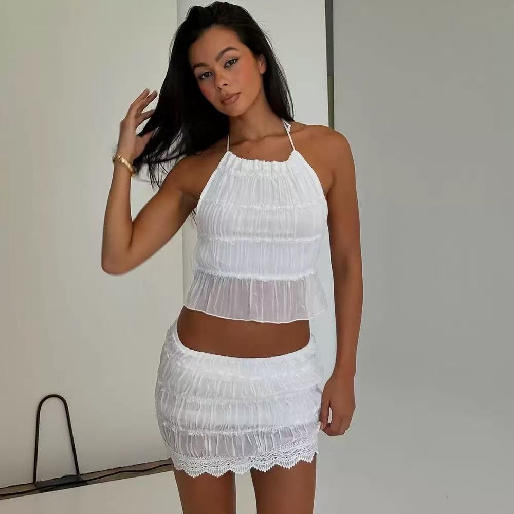 Backless Pleated Stripe Dress