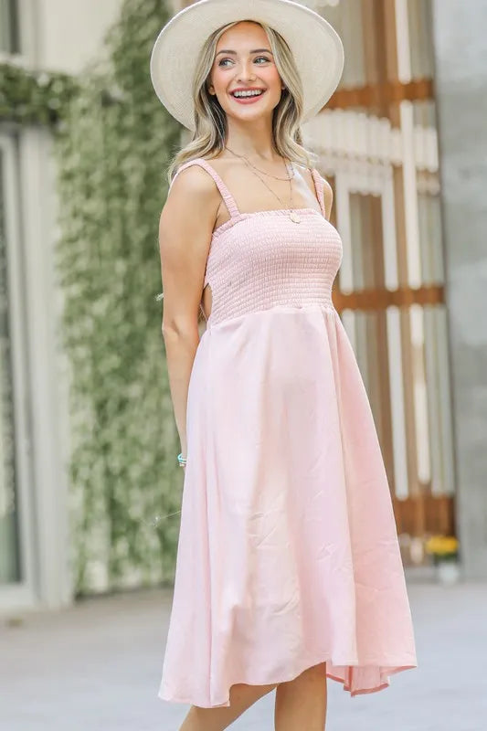 Open-Back Sleeveless Midi Dress