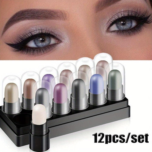 2-in-1 Eyeshadow & Lipstick Sticks – 12 Waterproof Shades