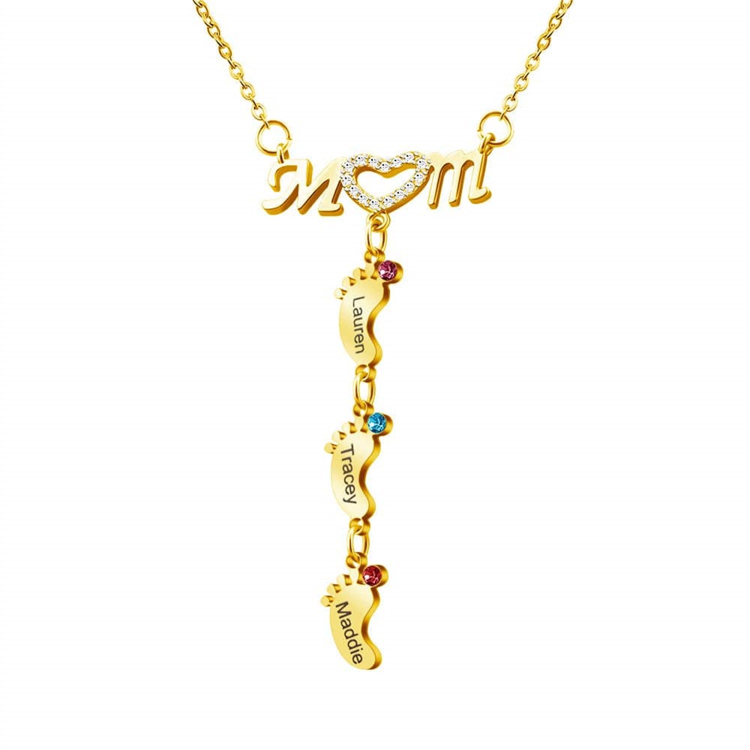 MOM Foot Personalized Necklace