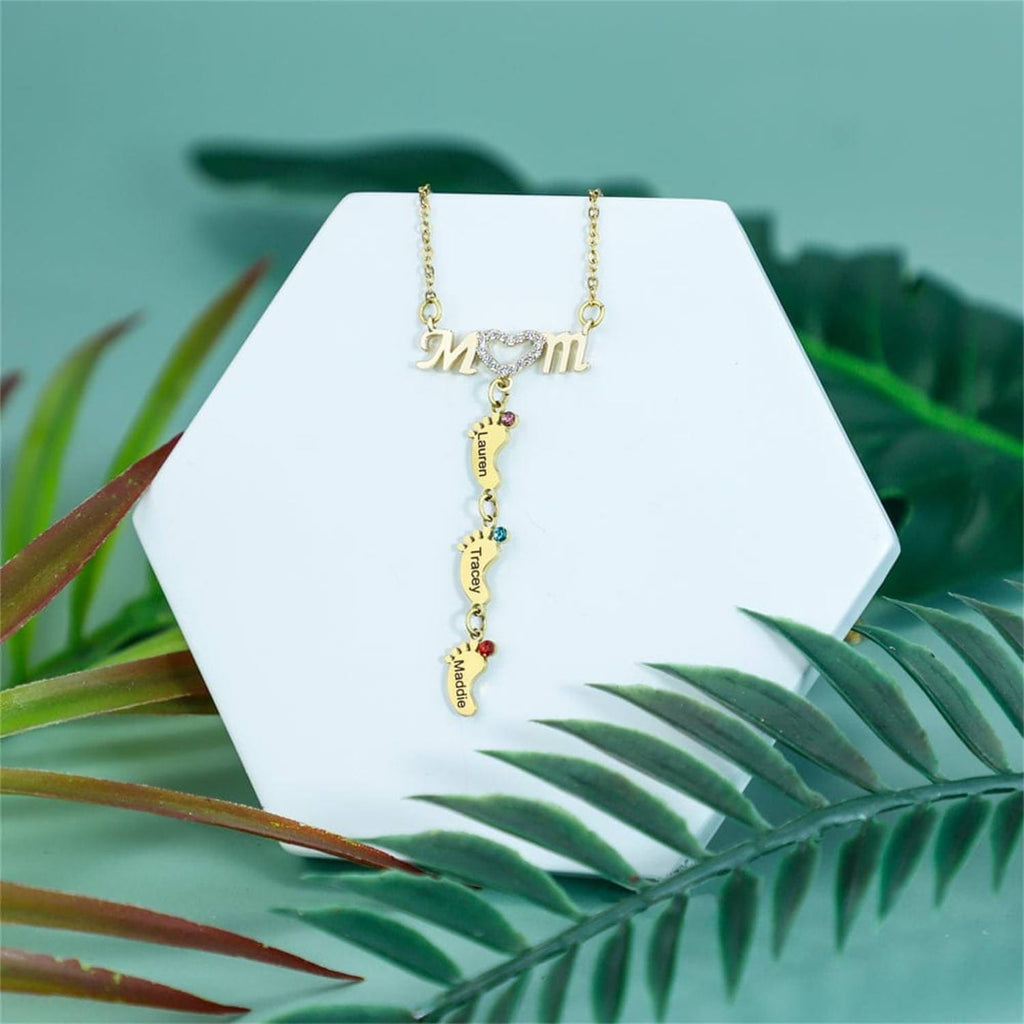 MOM Foot Personalized Necklace