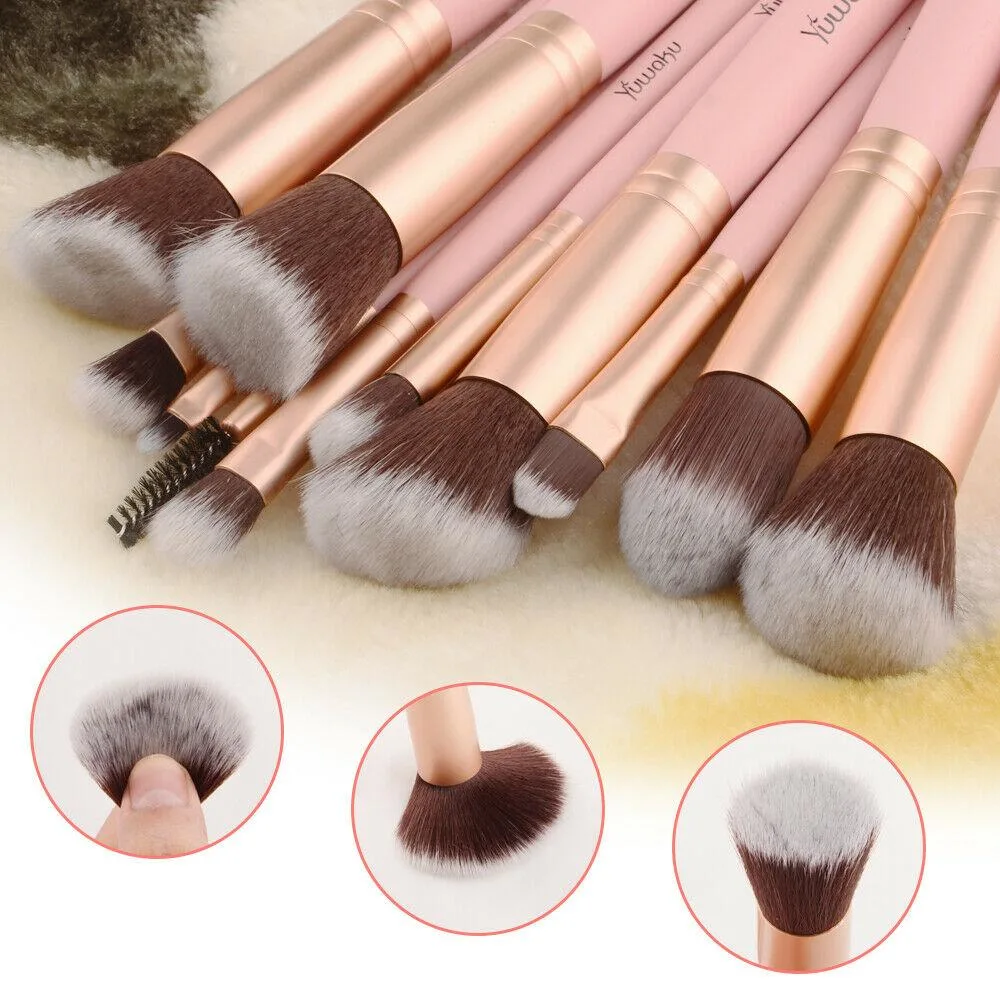 Crystal Wand Makeup Brush Set – 14 Pcs