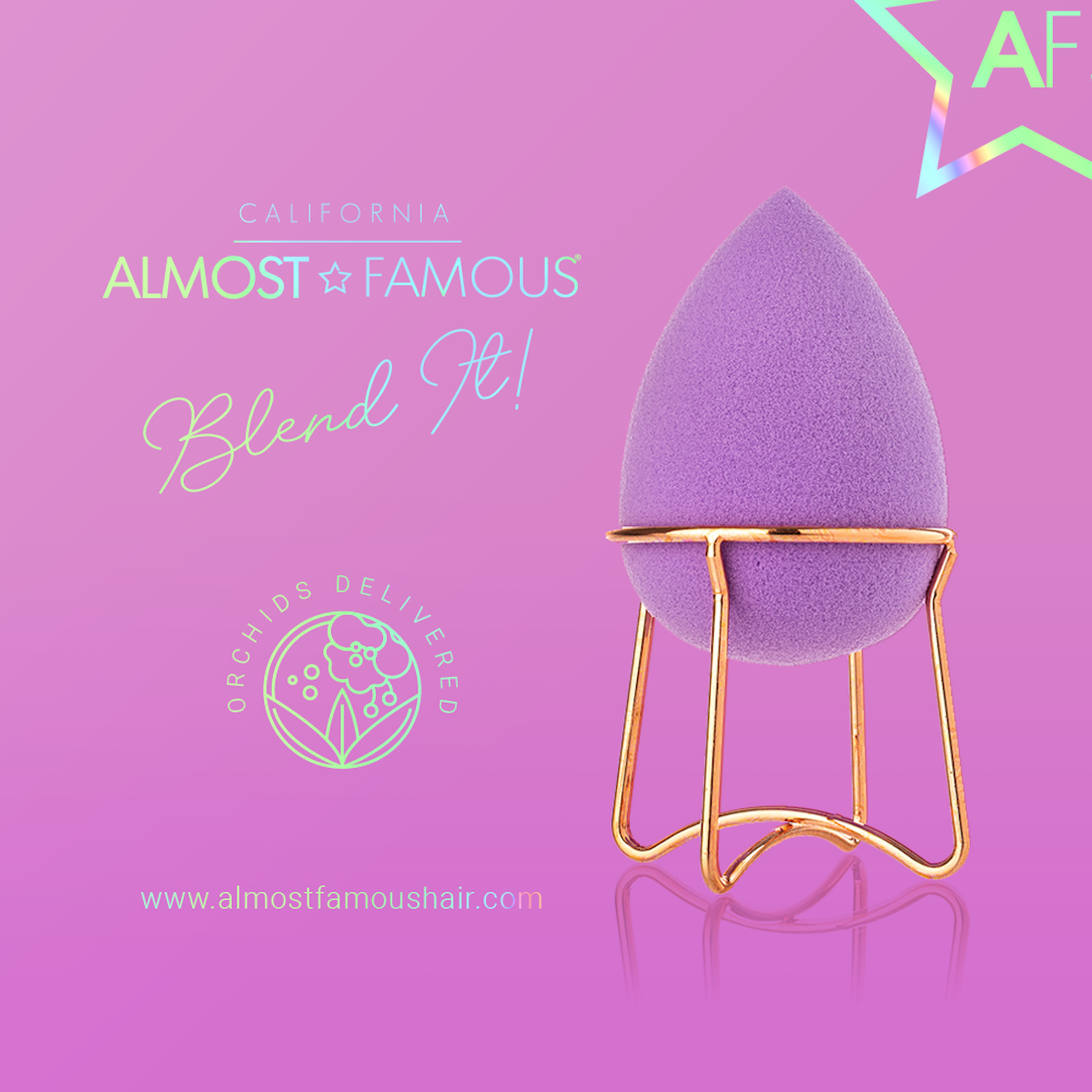Almost Famous Makeup Blender – Rose Gold Stand
