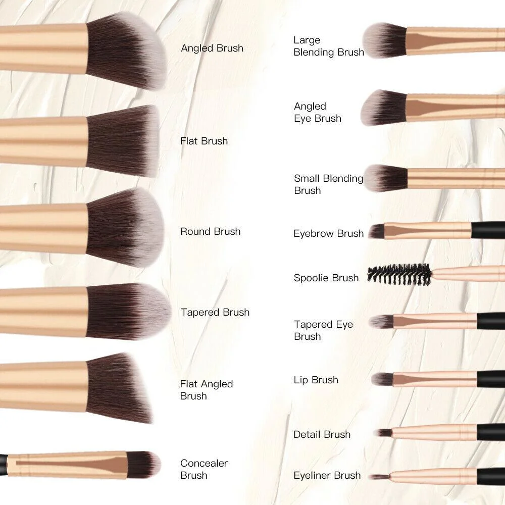 Crystal Wand Makeup Brush Set – 14 Pcs