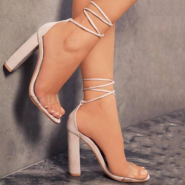 Summer High Heels - Ankle Strap Transparent